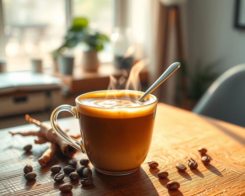 How does instant coffee with ginseng extract help focus?