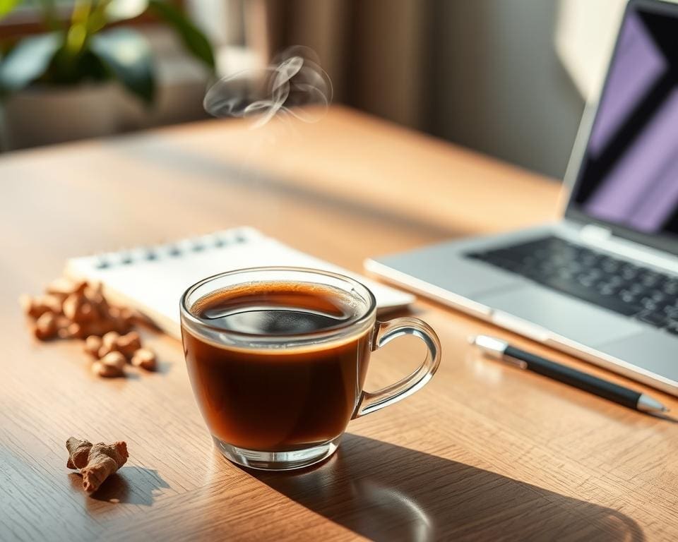 How does Luvia Instant ginseng coffee support focus and energy?