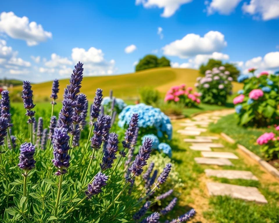 garden plants lavender hydrangea